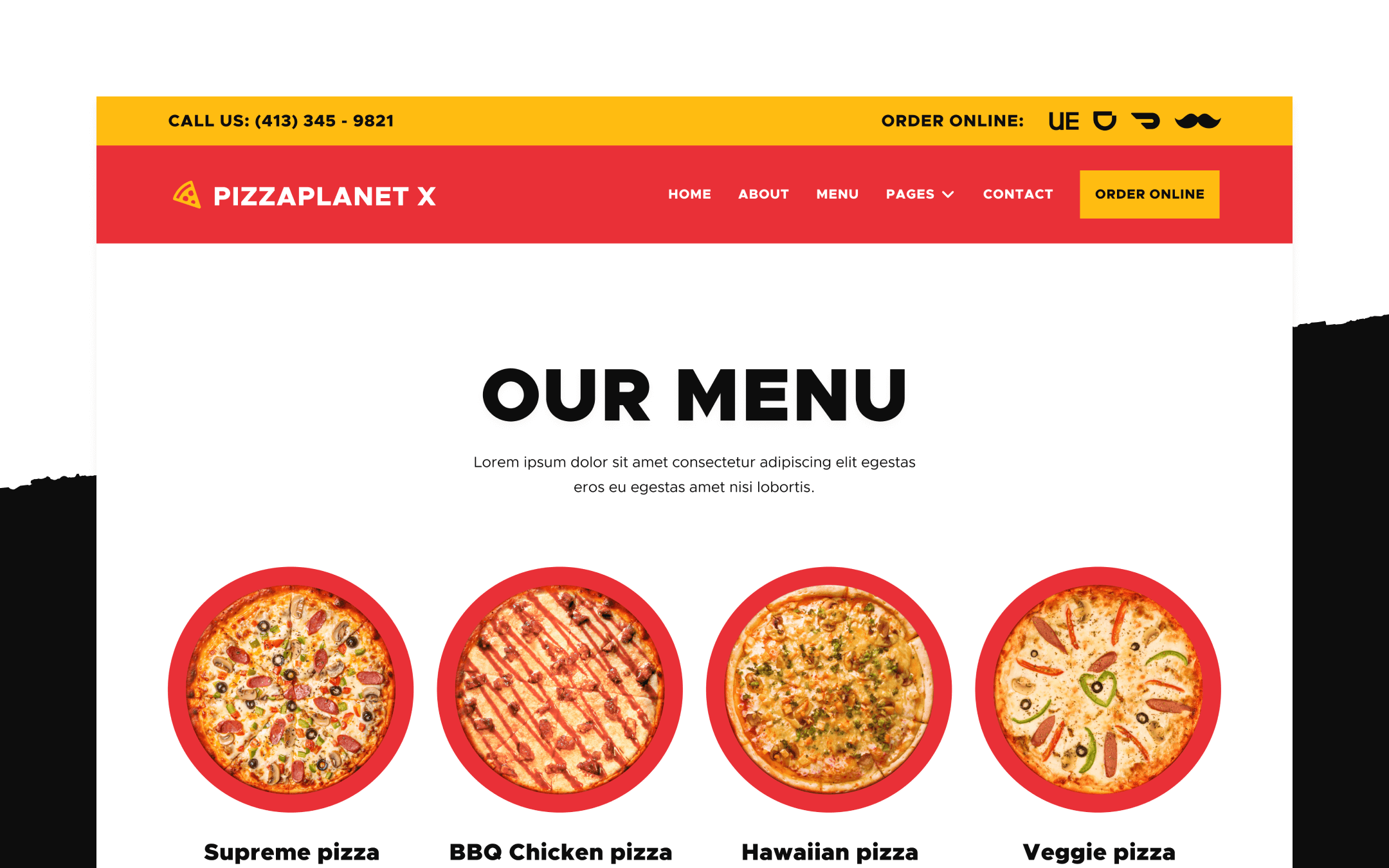Pizzaplanet X Webflow Template