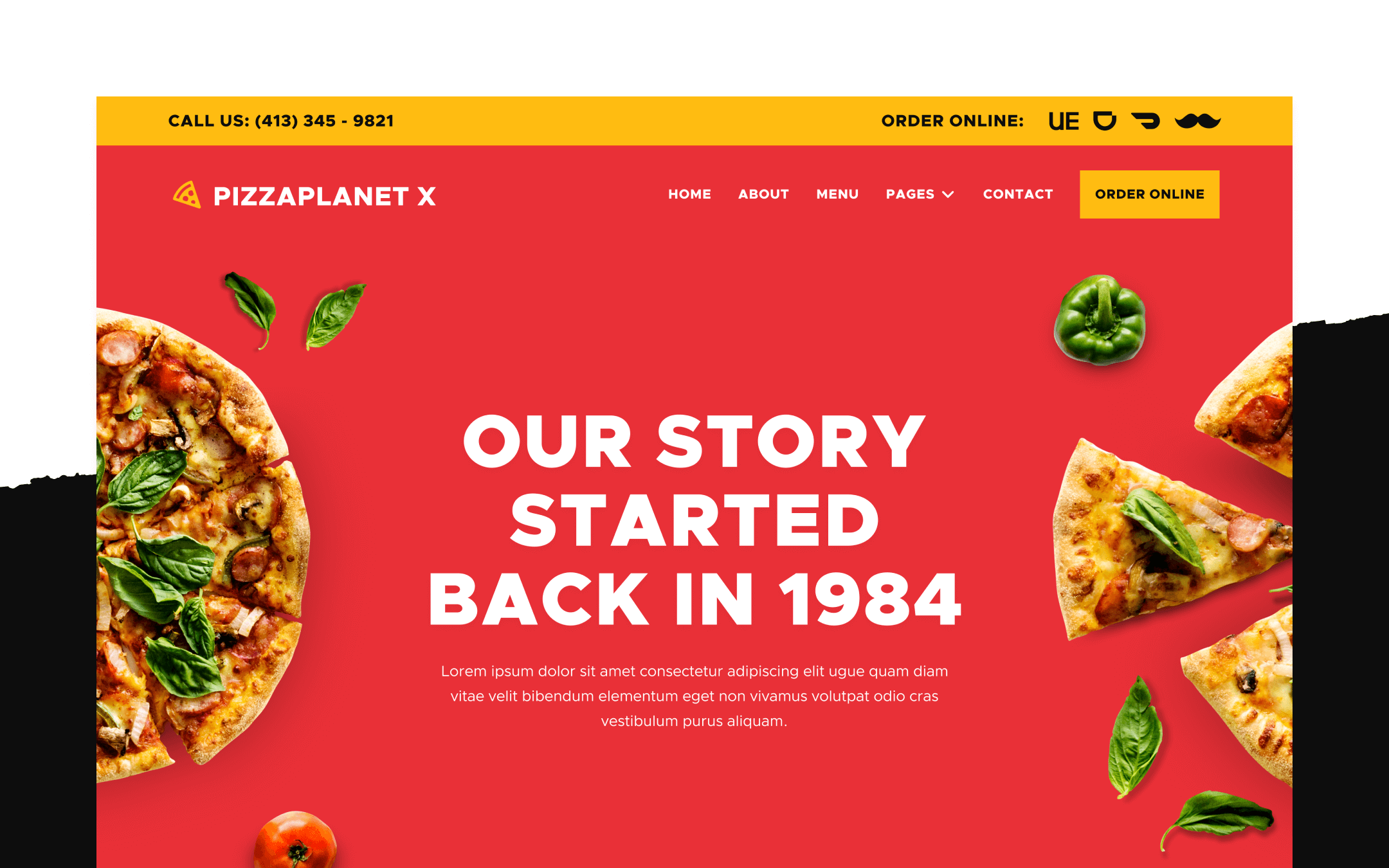 Pizzaplanet X Webflow Template