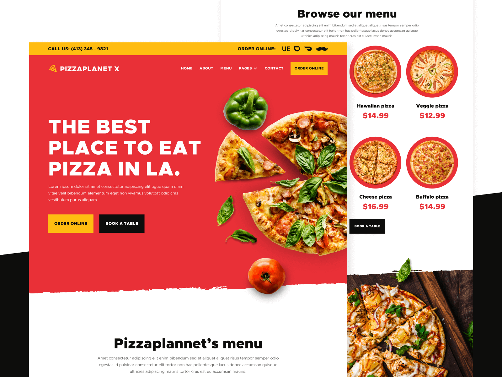 Pizza Restaurant Webflow Template