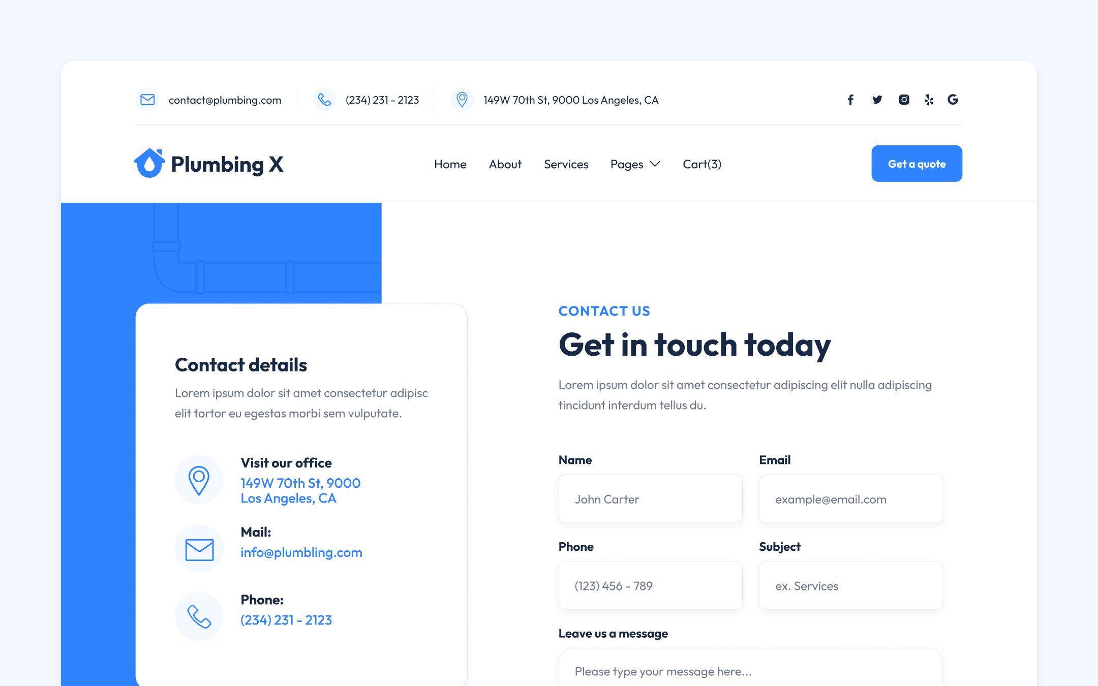 Plumbing X Webflow Template