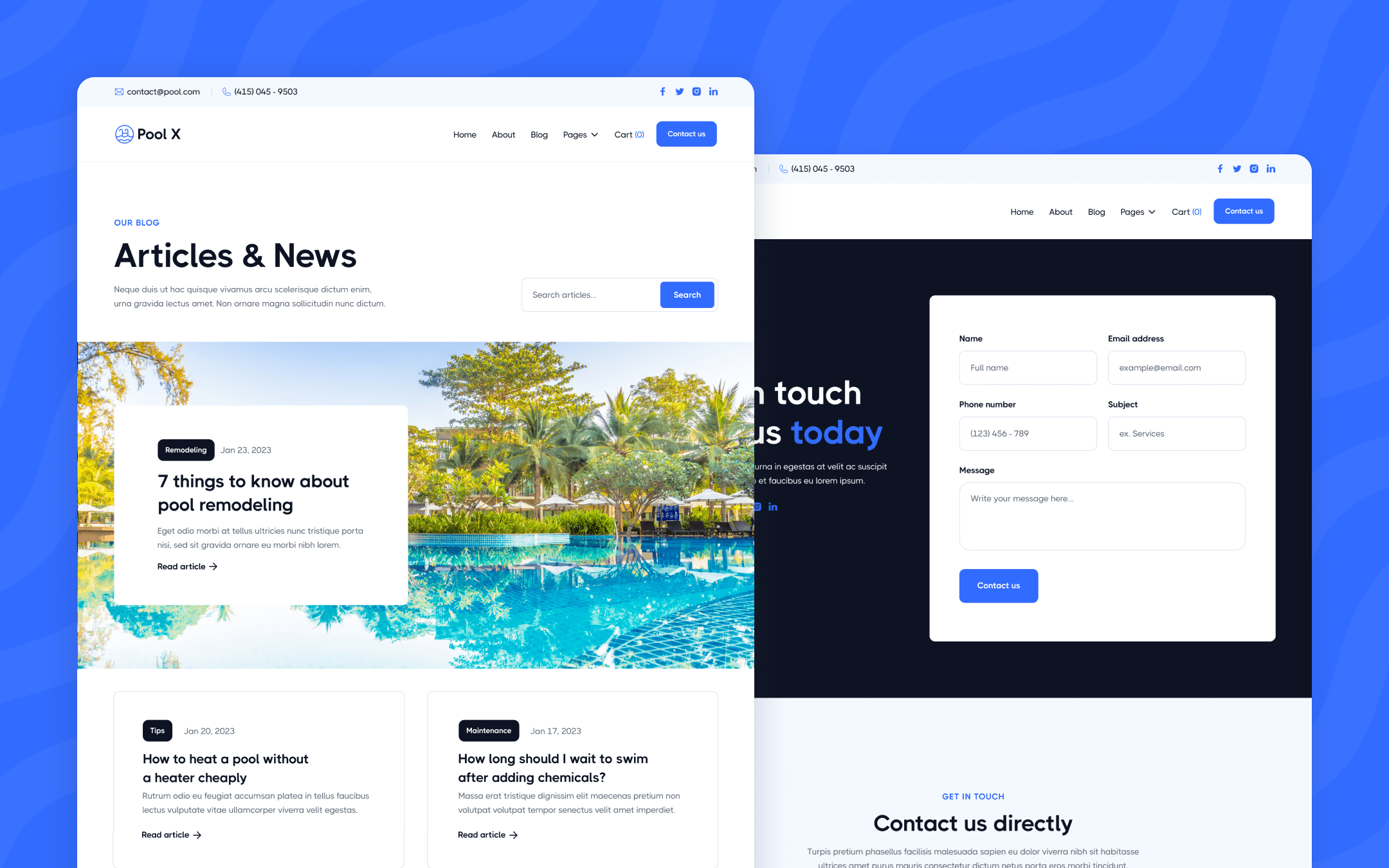 Pools X Webflow Template
