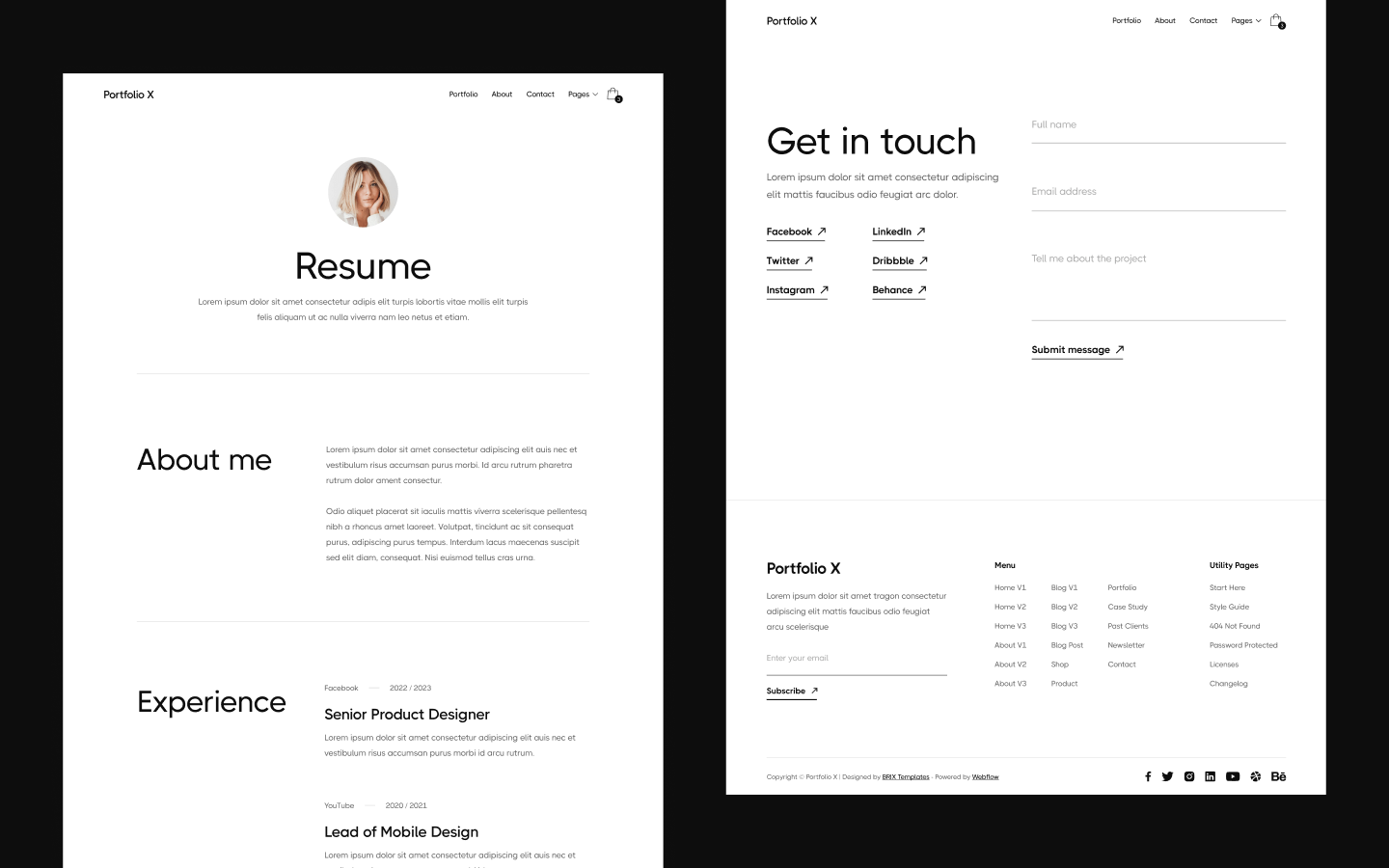 Portfolio X Webflow Template