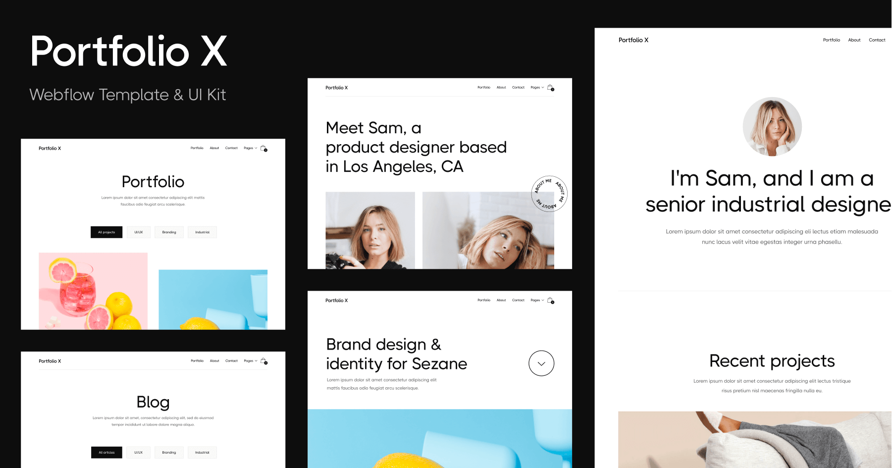 Portfolio Webflow Template and UI Kit