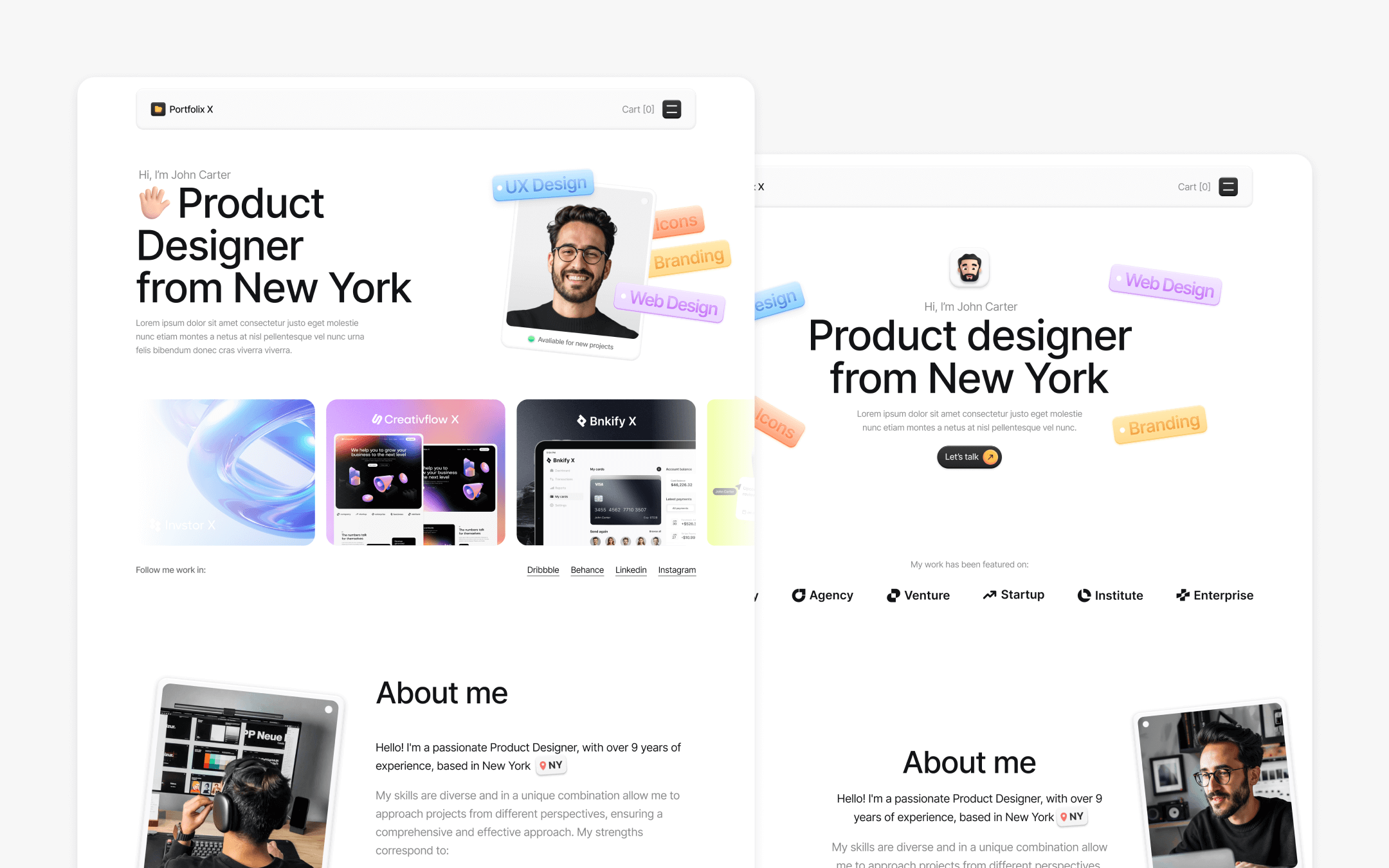 Portfolix X Webflow Template