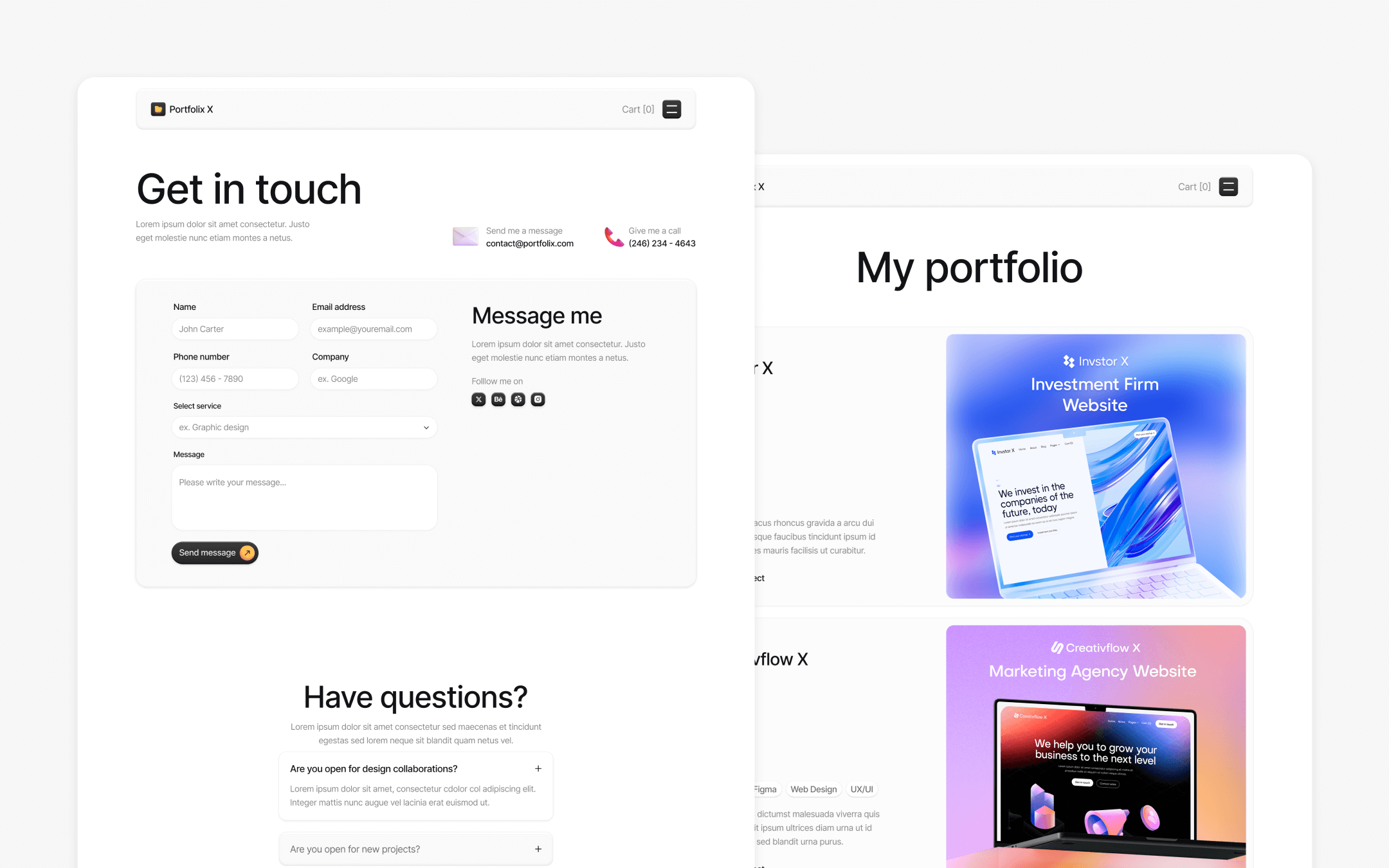 Portfolix X Webflow Template