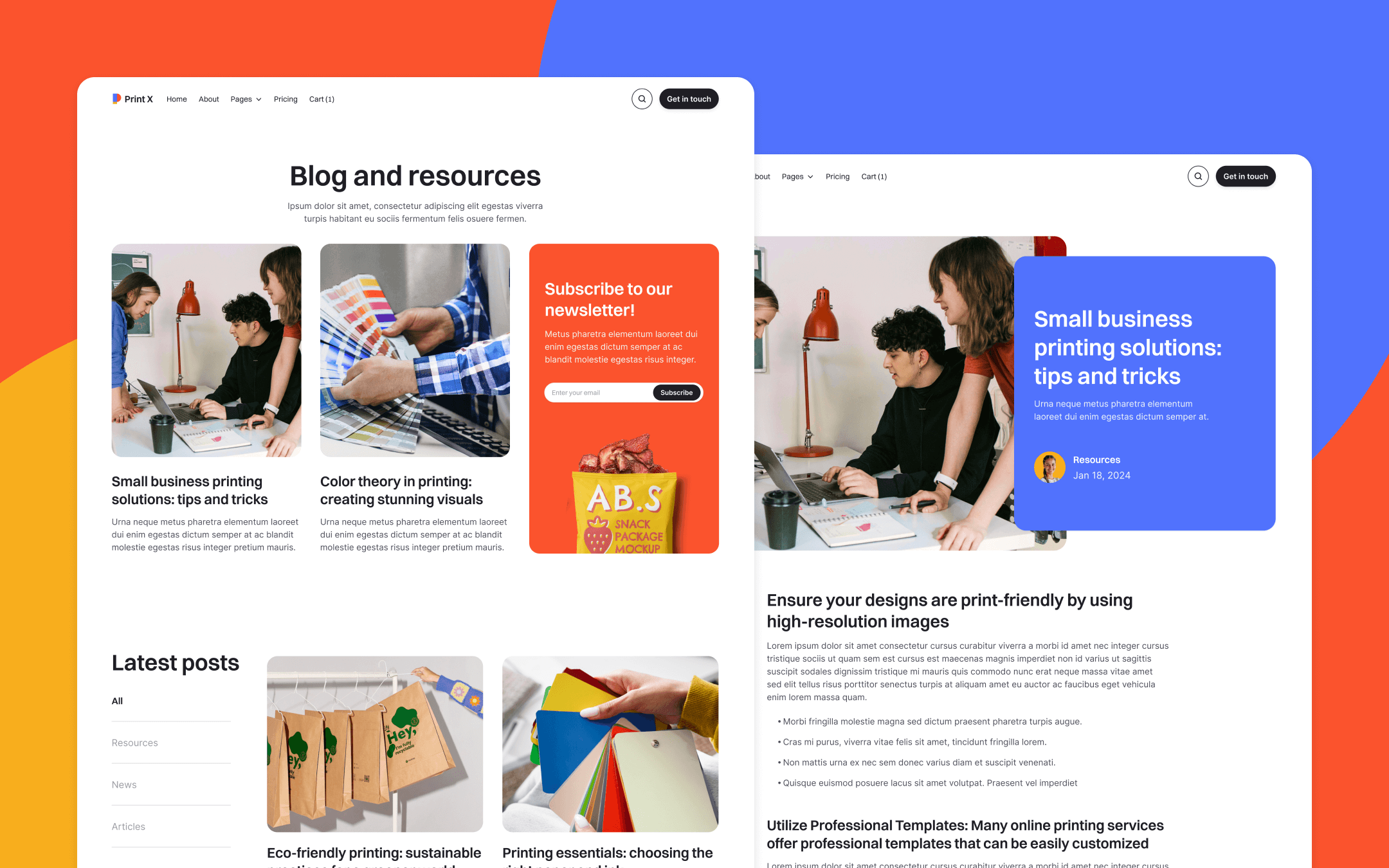 Print X Webflow Template
