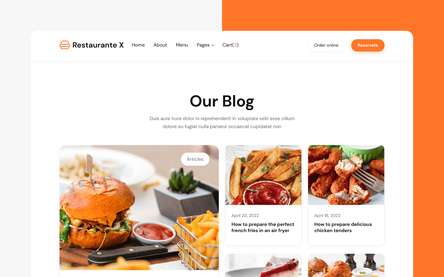 Restaurante X Webflow Template
