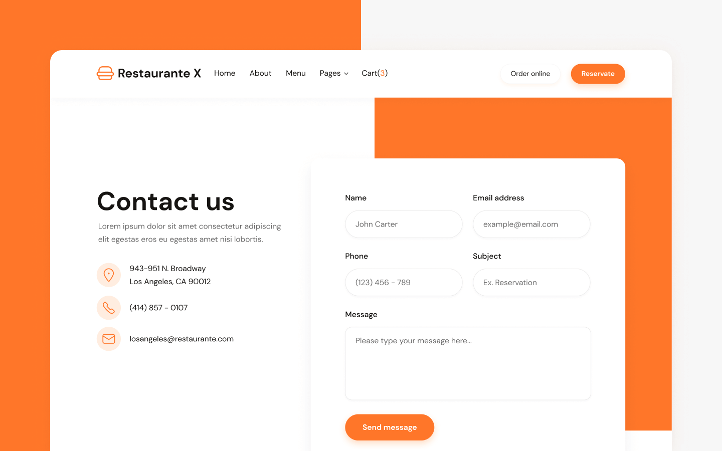 Restaurante X Webflow Template