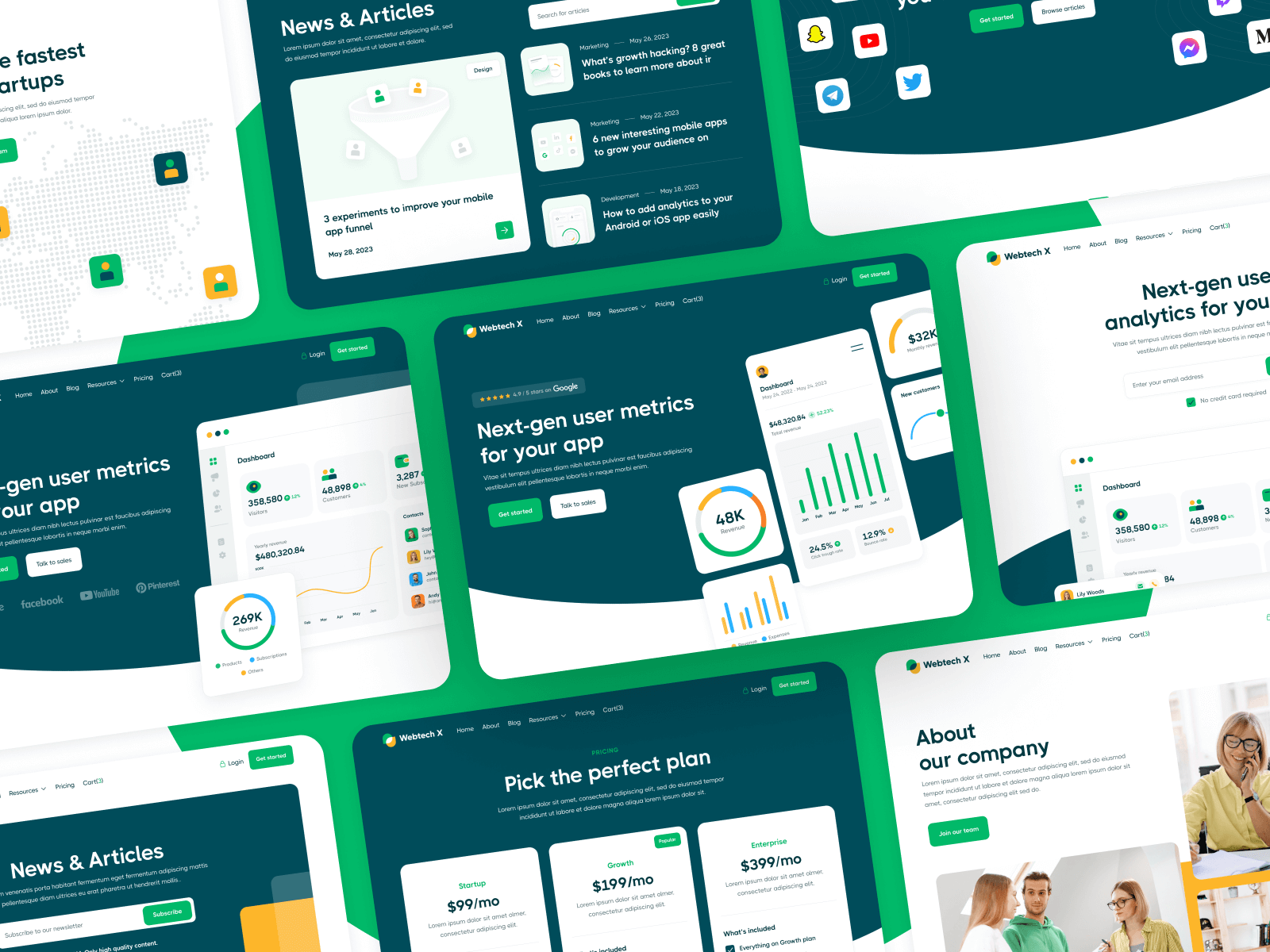 Clean SaaS Multi Layout Webflow Website Template