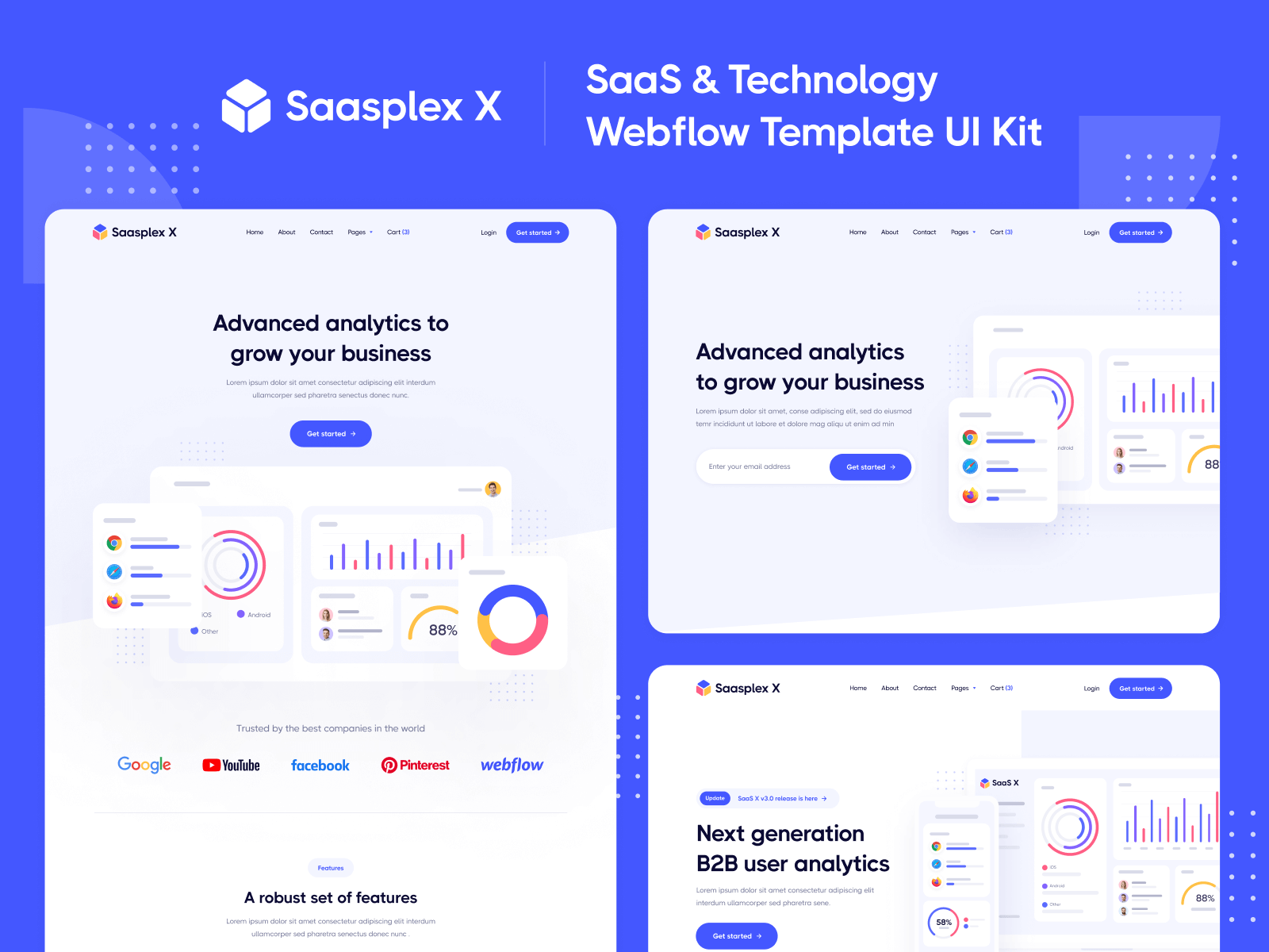 SaaS Webflow Website Template and UI Kit