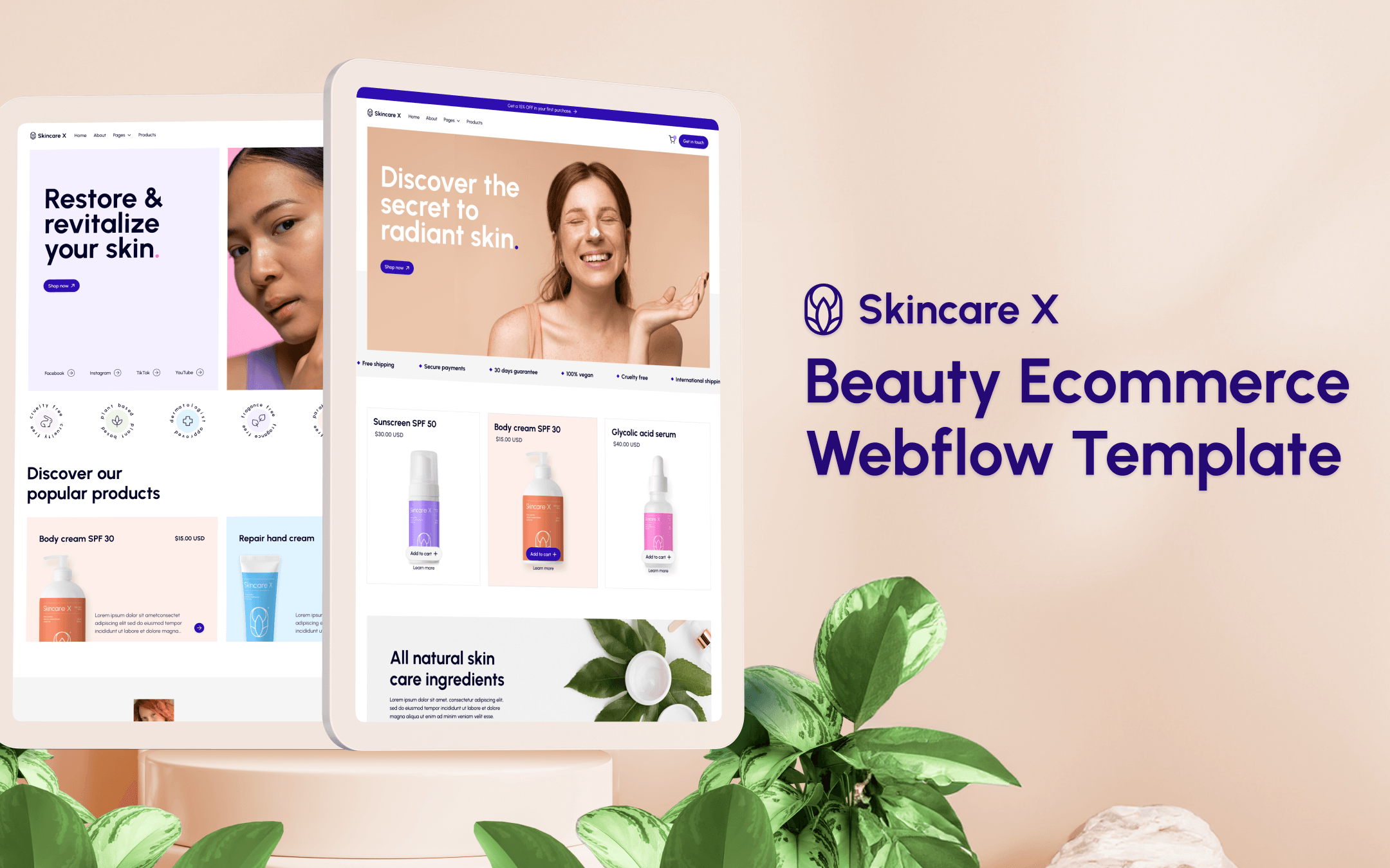 Skincare Webflow Template
