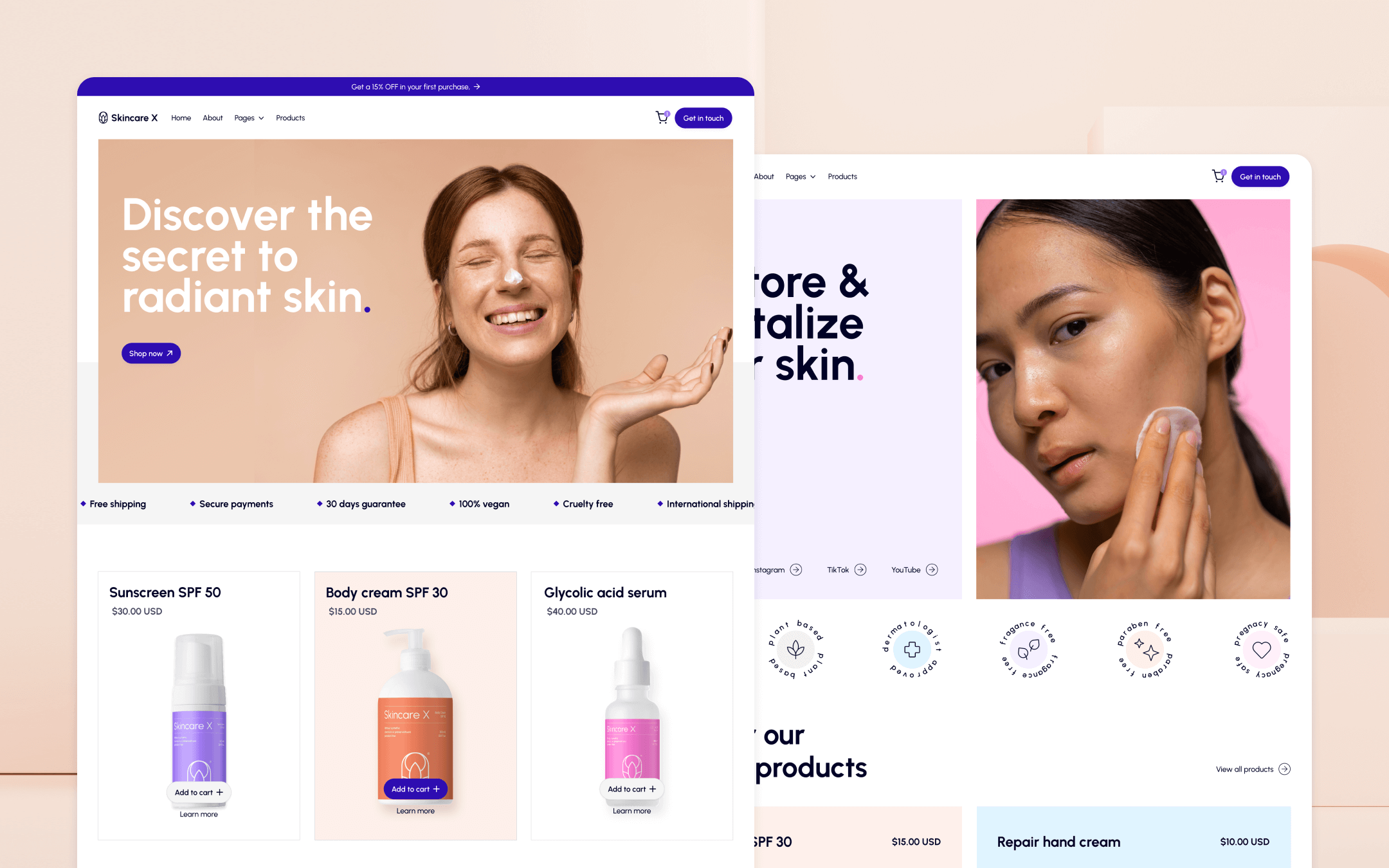 Skincare X Webflow Template
