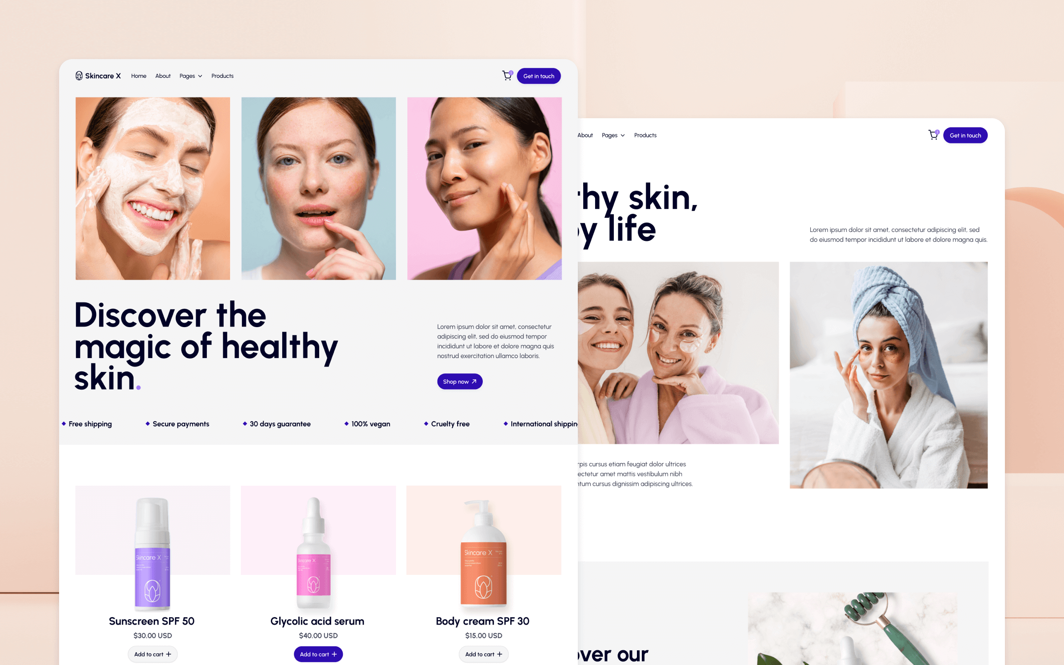 Skincare X Webflow Template