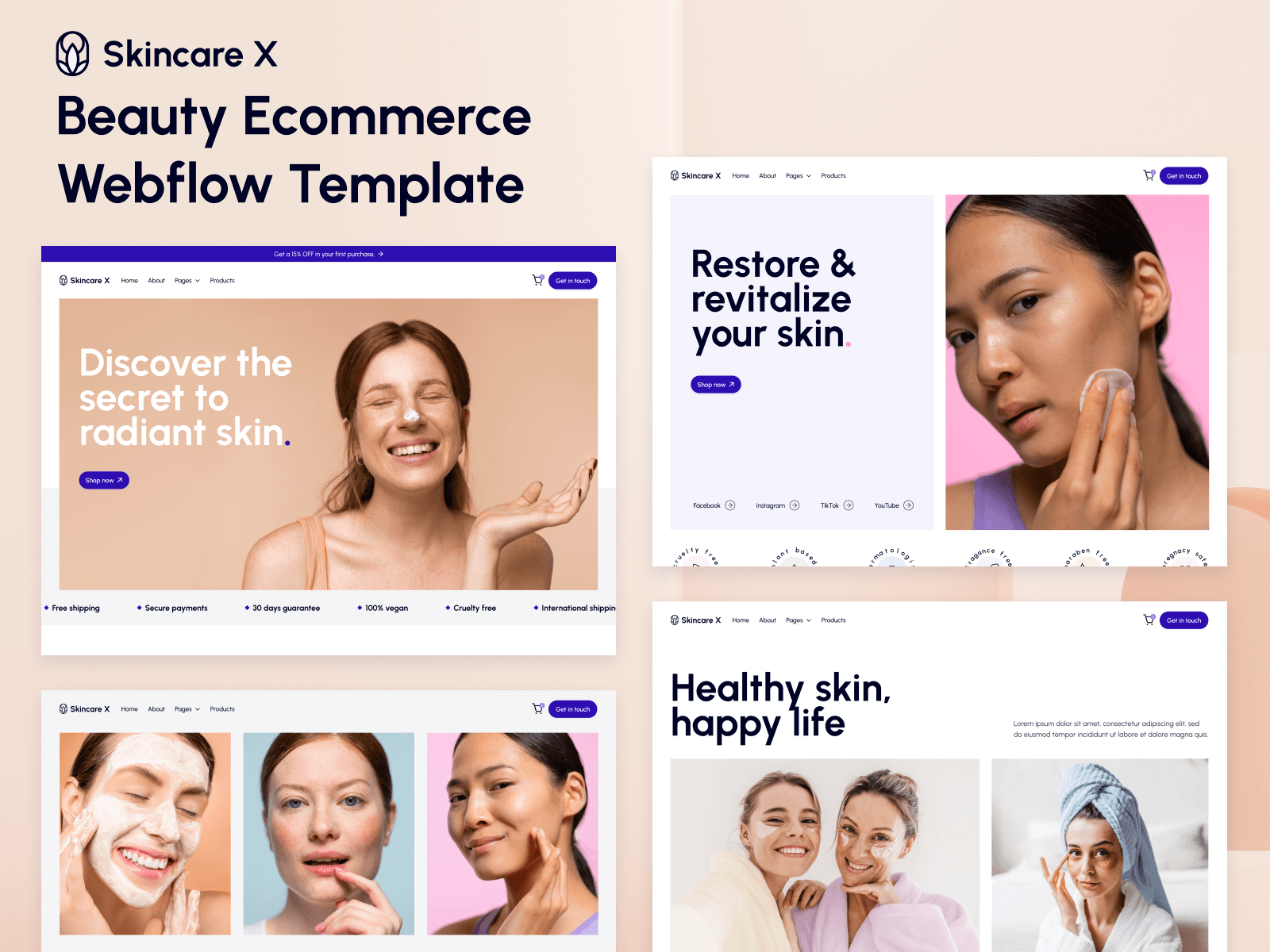 Skincare Ecommerce Webflow Template