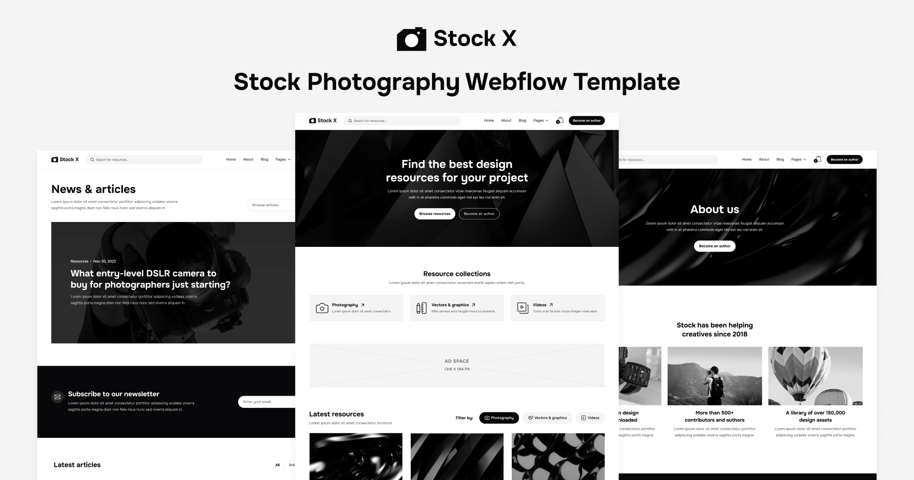 Stock Photography Webflow Template