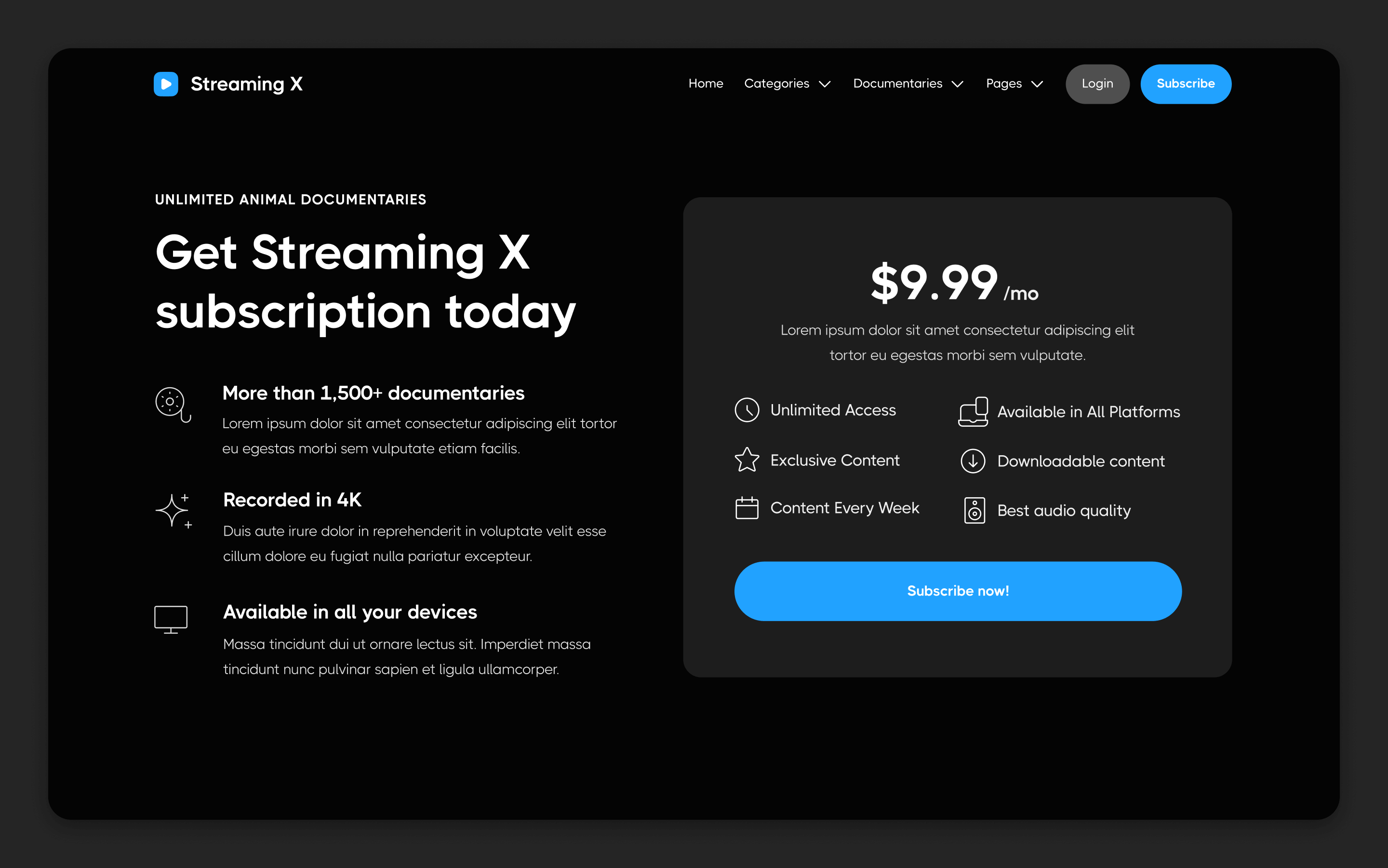 Streaming X Webflow Template