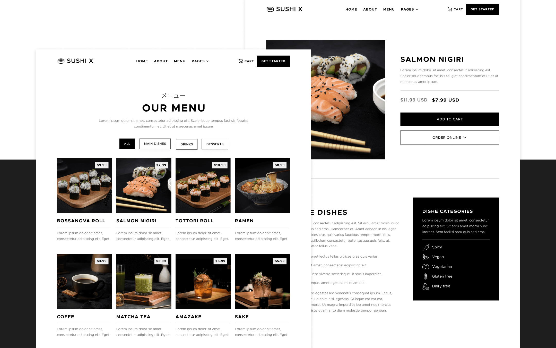 Sushi X Webflow Template