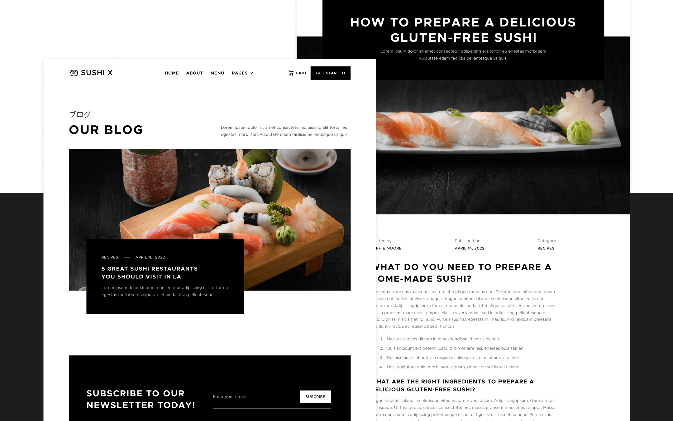 Sushi X Webflow Template