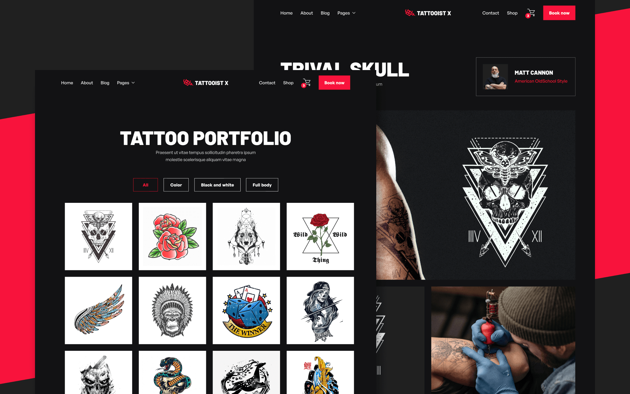 Tattooist X Webflow Template