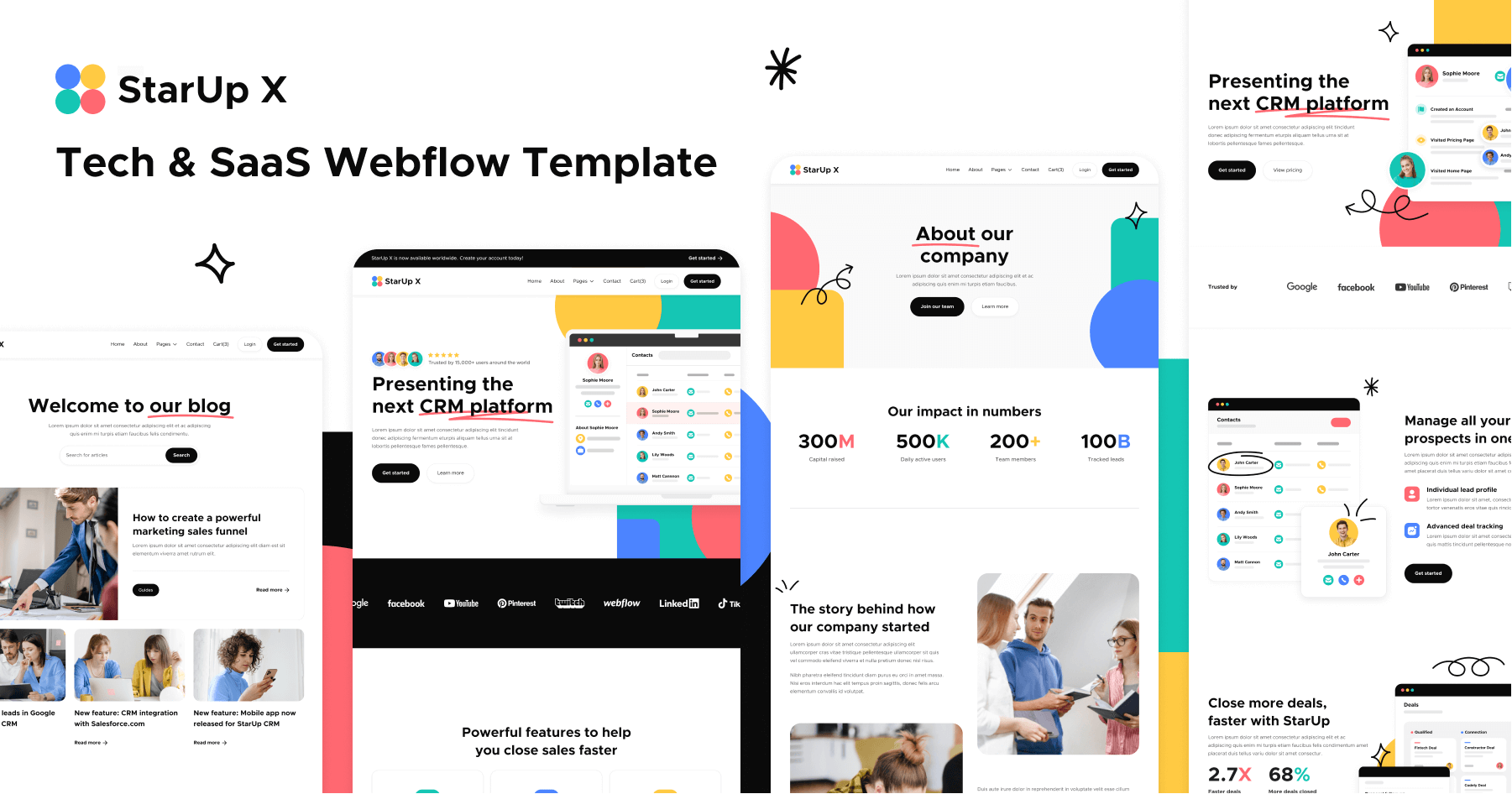 Modern Tech Startup Webflow Template