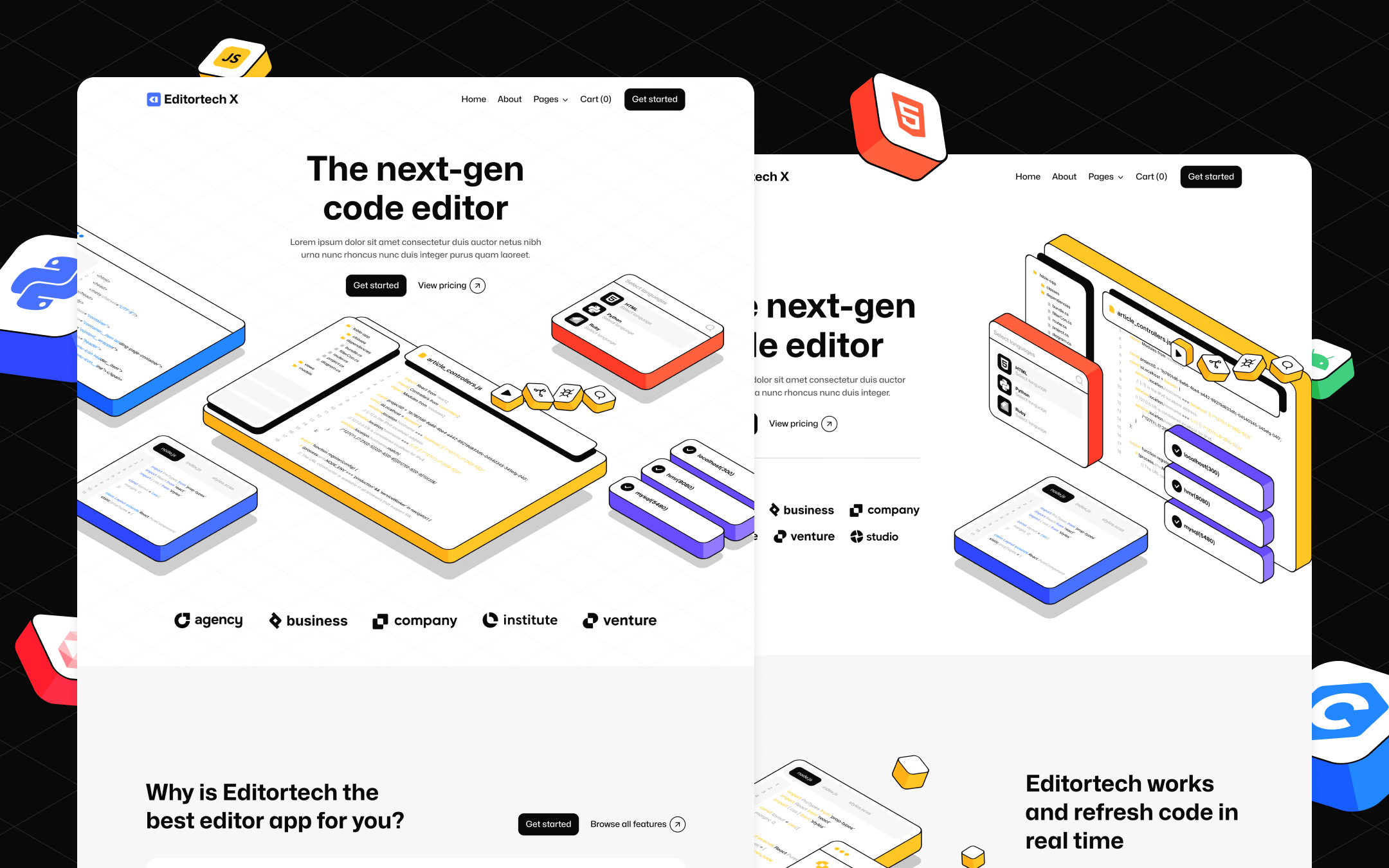 Editortech X Webflow Template