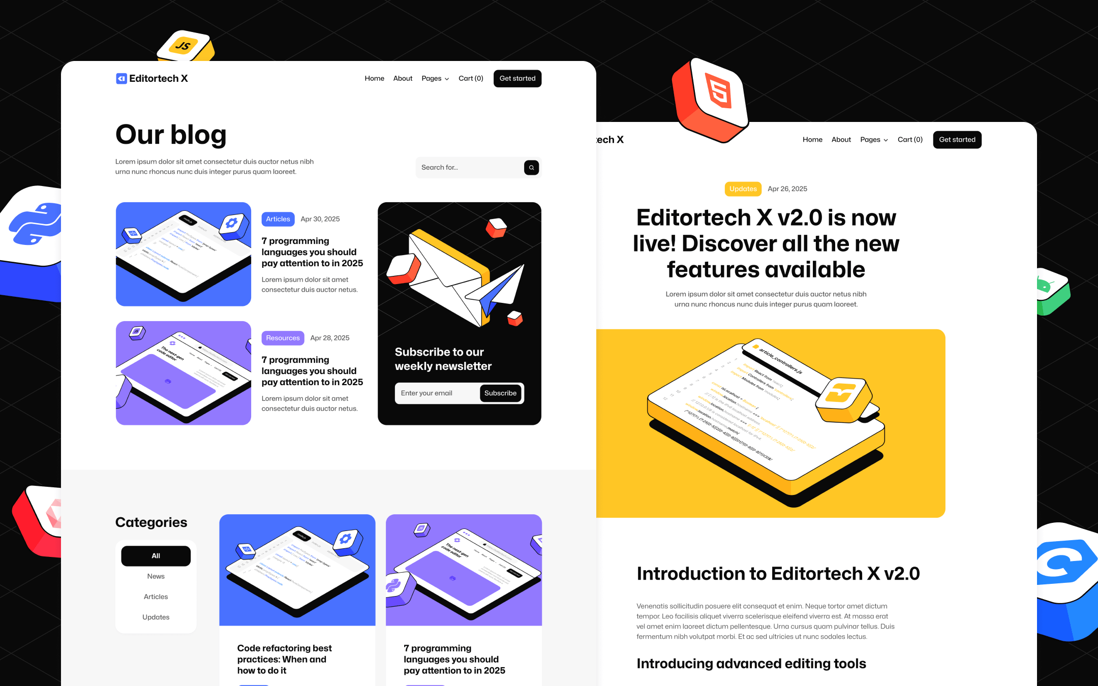 Editortech X Webflow Template