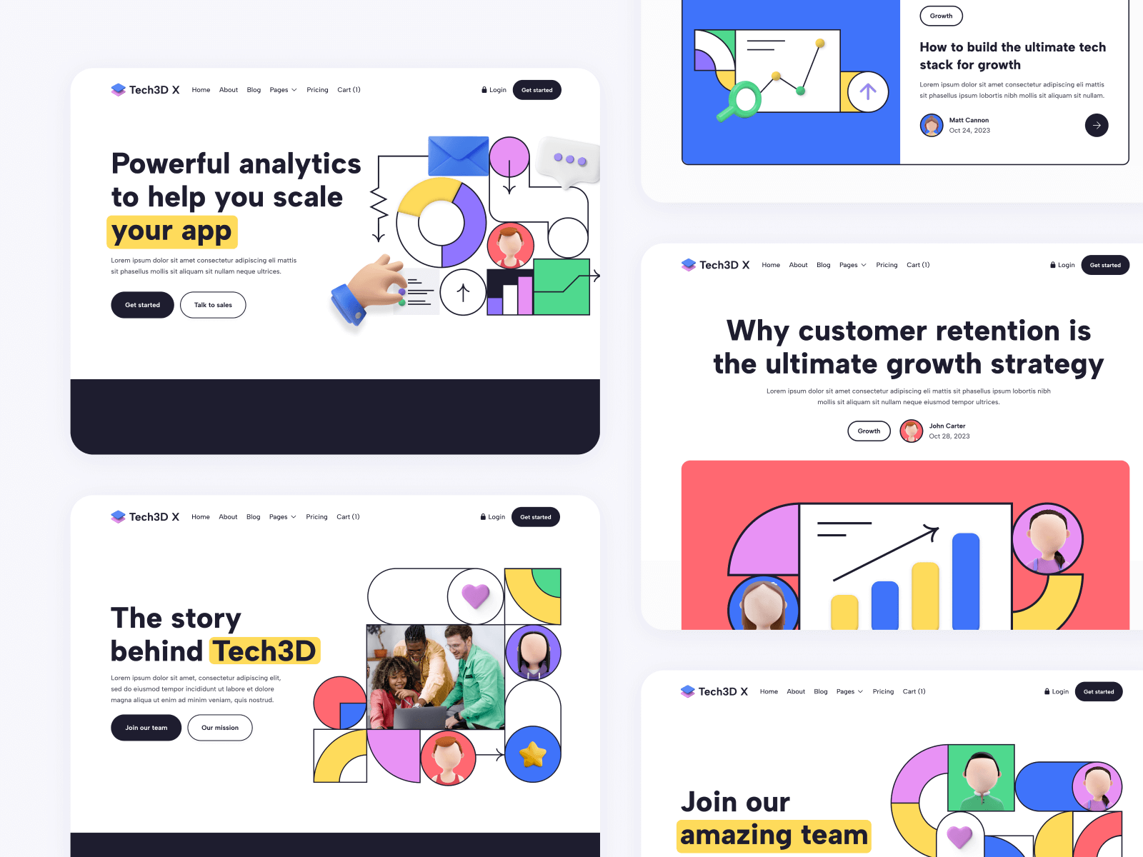 3D Style Tech Webflow Template
