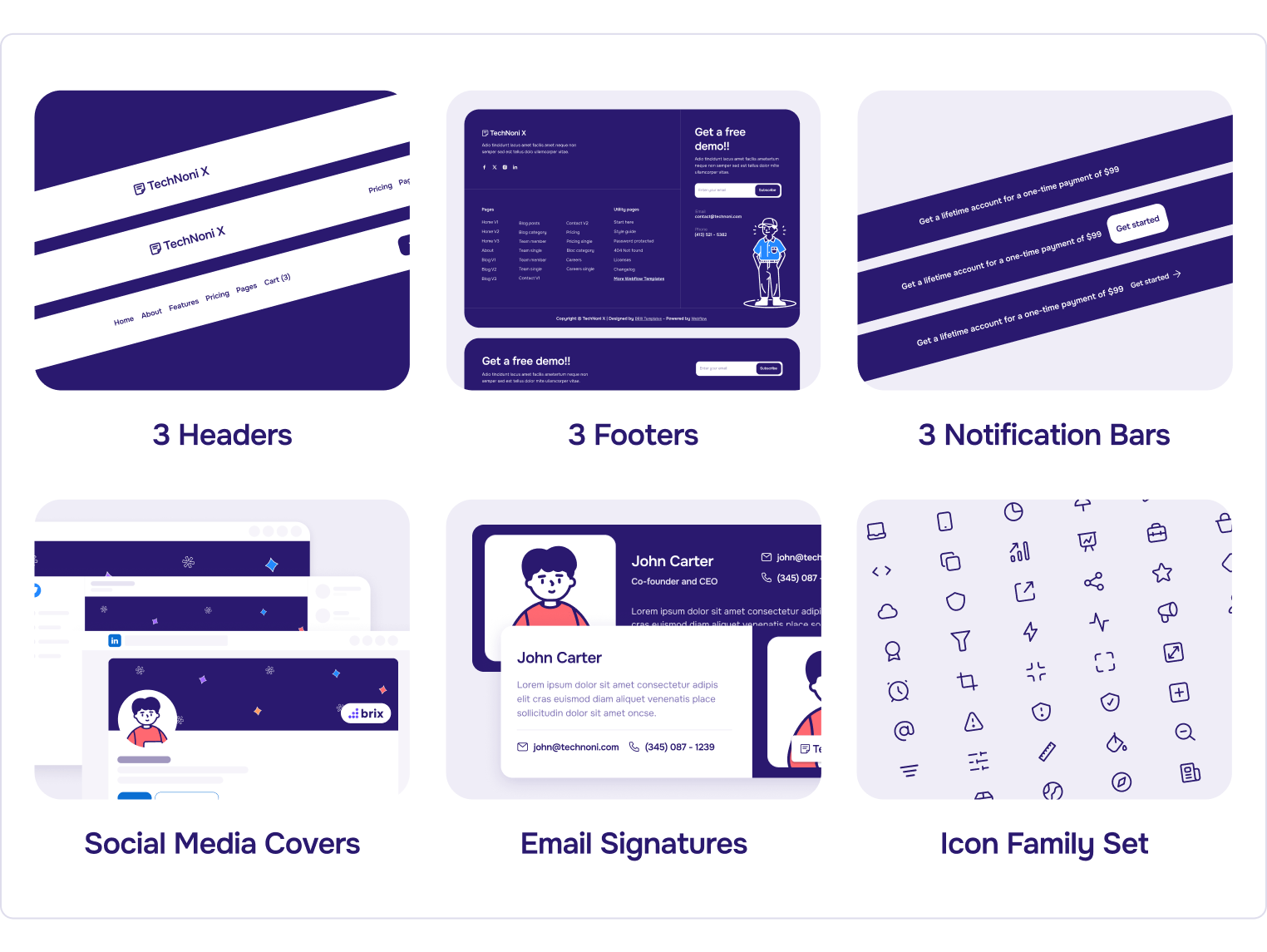 TechNoni X - Tech Webflow Template Benefits