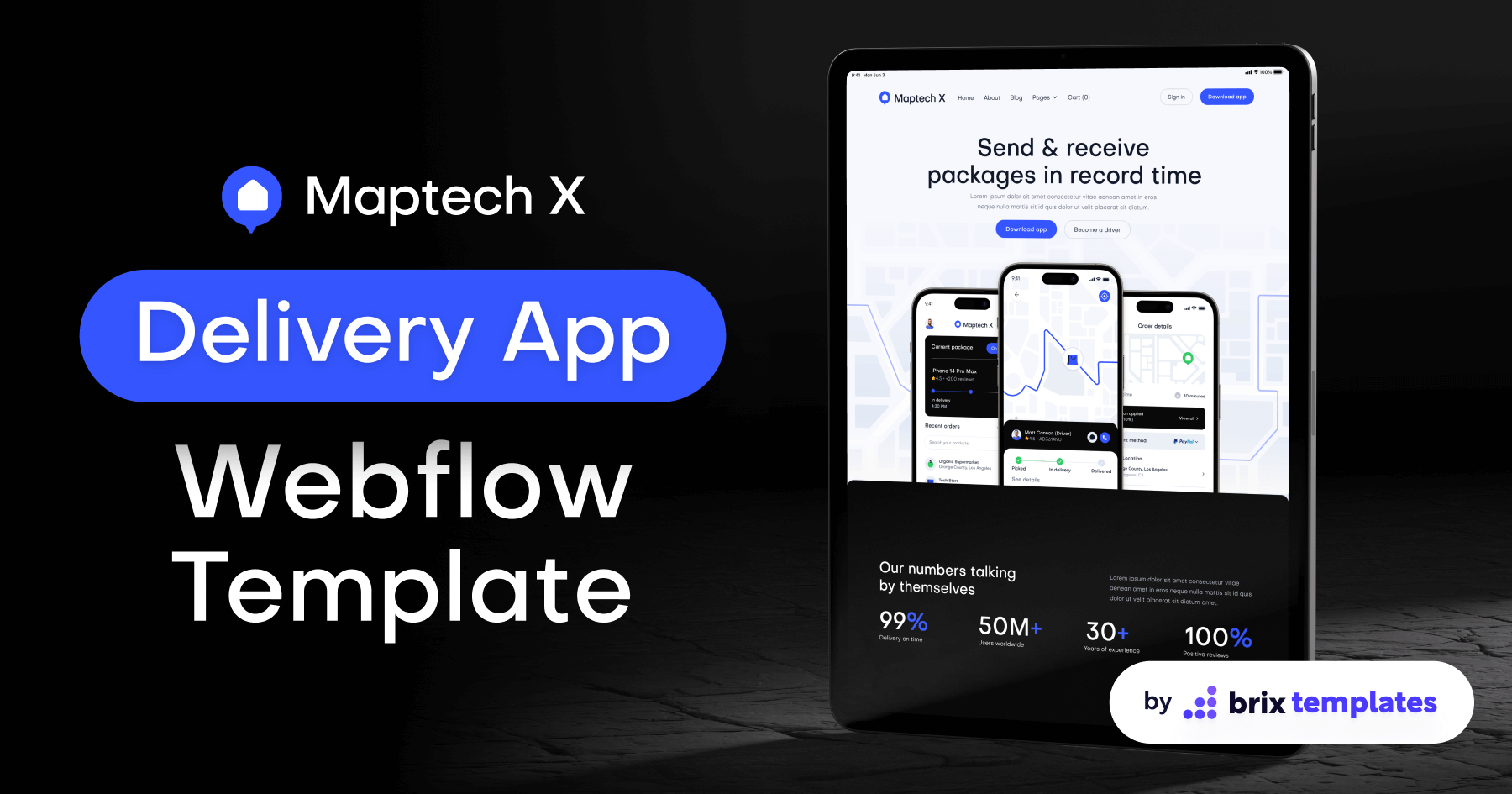 Delivery App Webflow Template