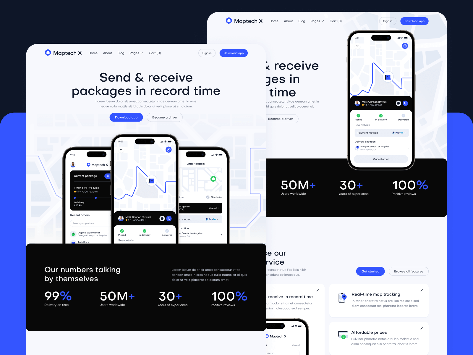 Transport App Webflow Template