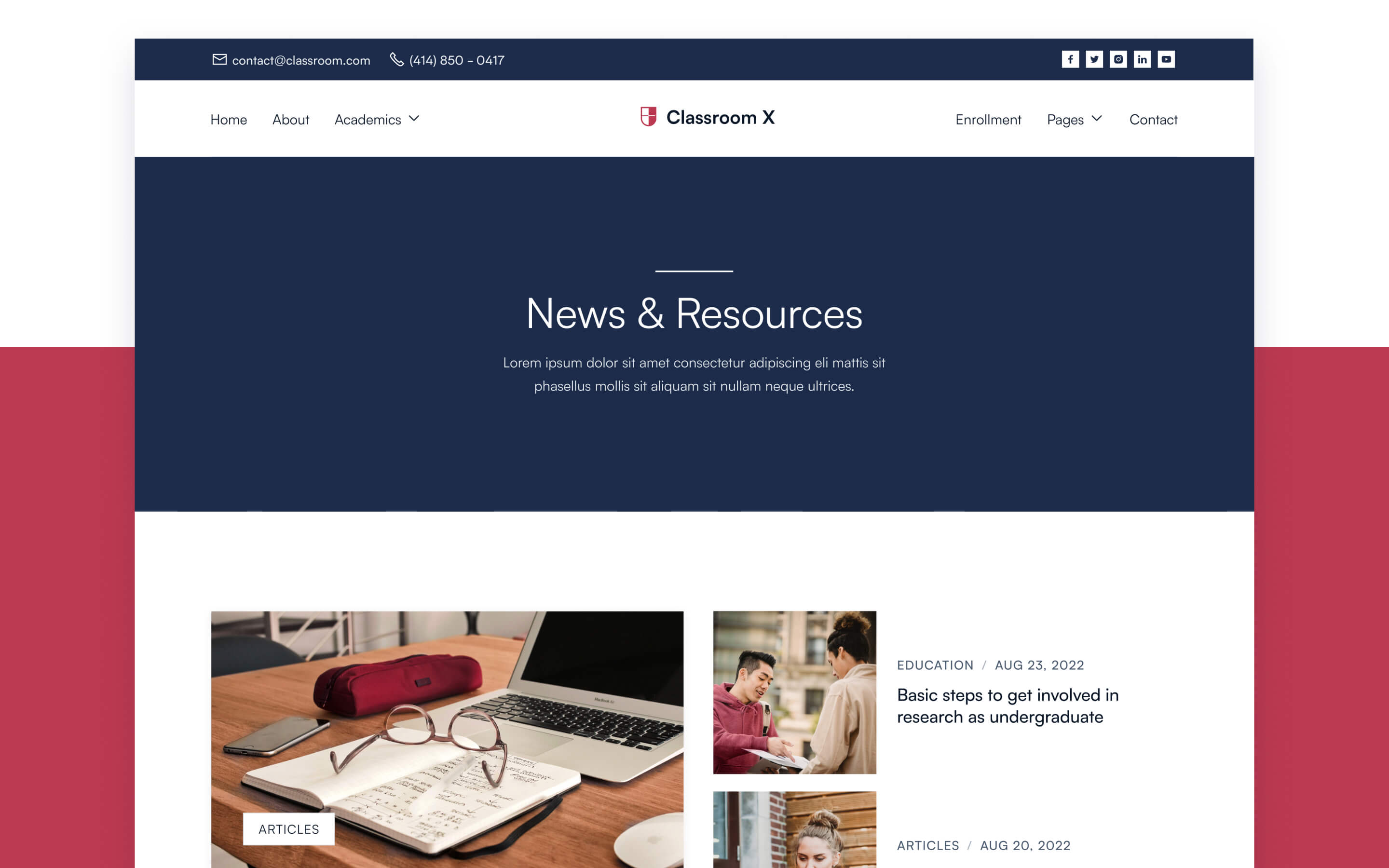 Classrooom X Webflow Template