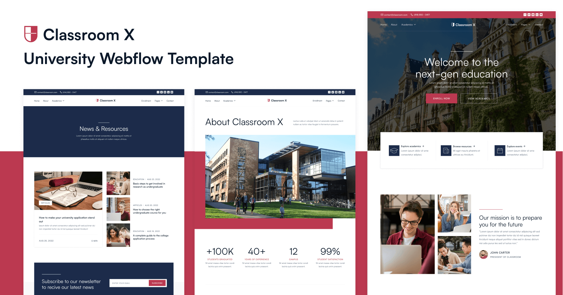 University Webflow Template