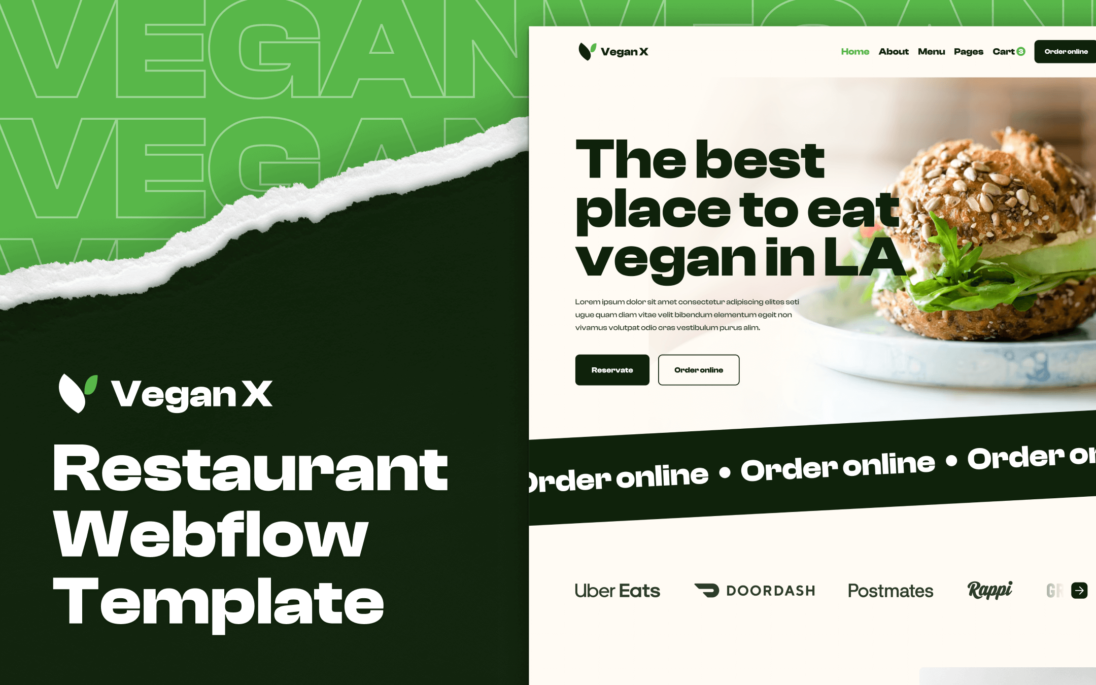 Vegan Restaurant Webflow Template