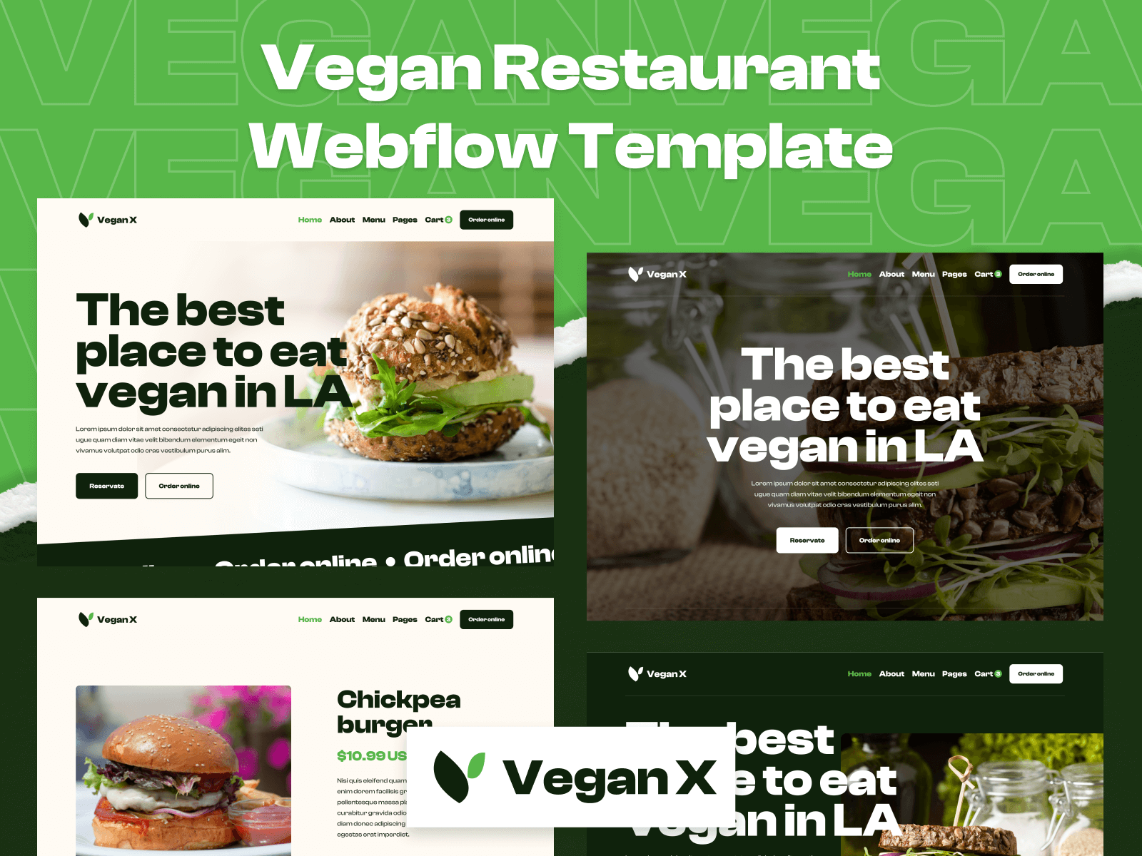 Vegan Restaurant Webflow Template