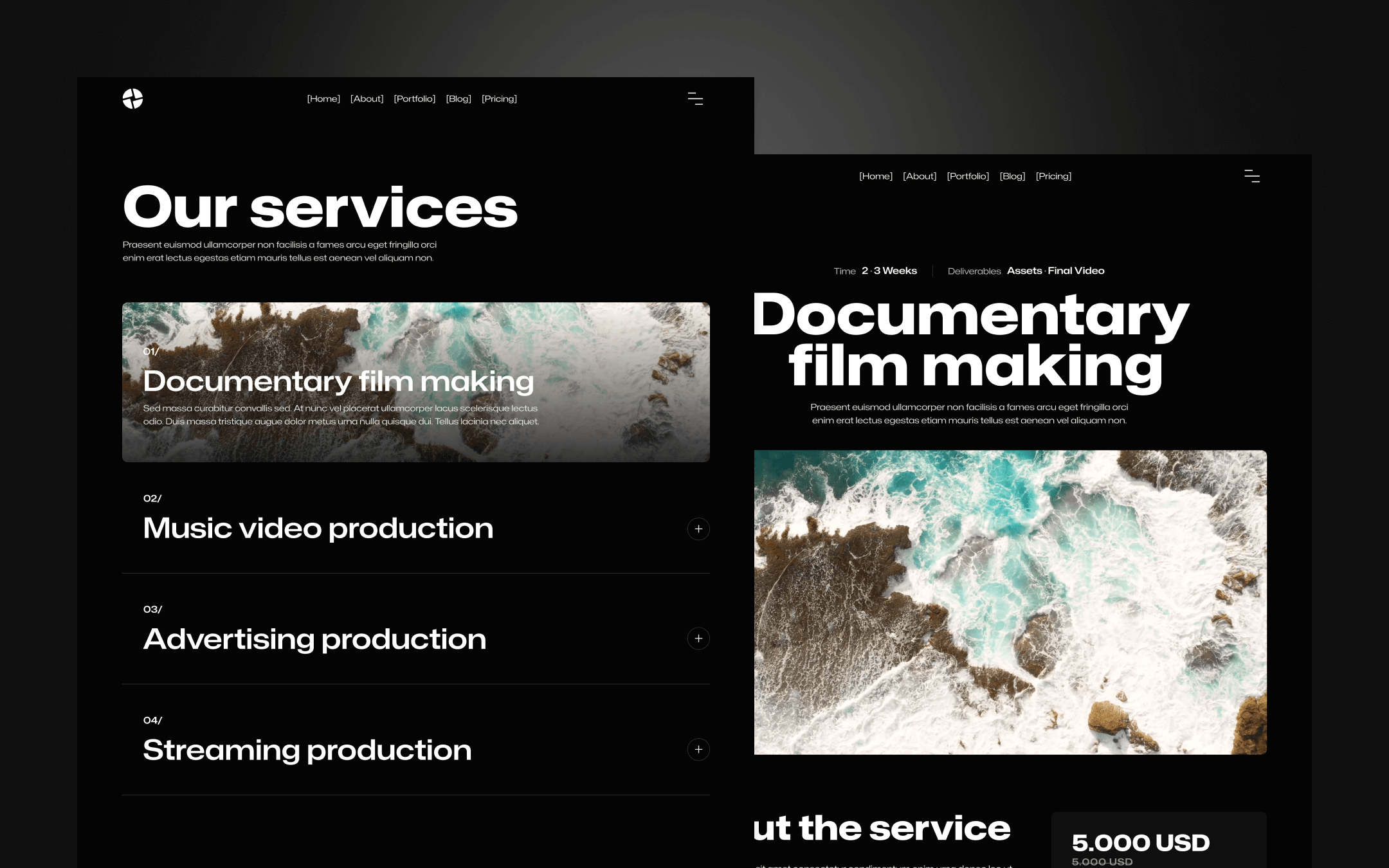 Production X Webflow Template