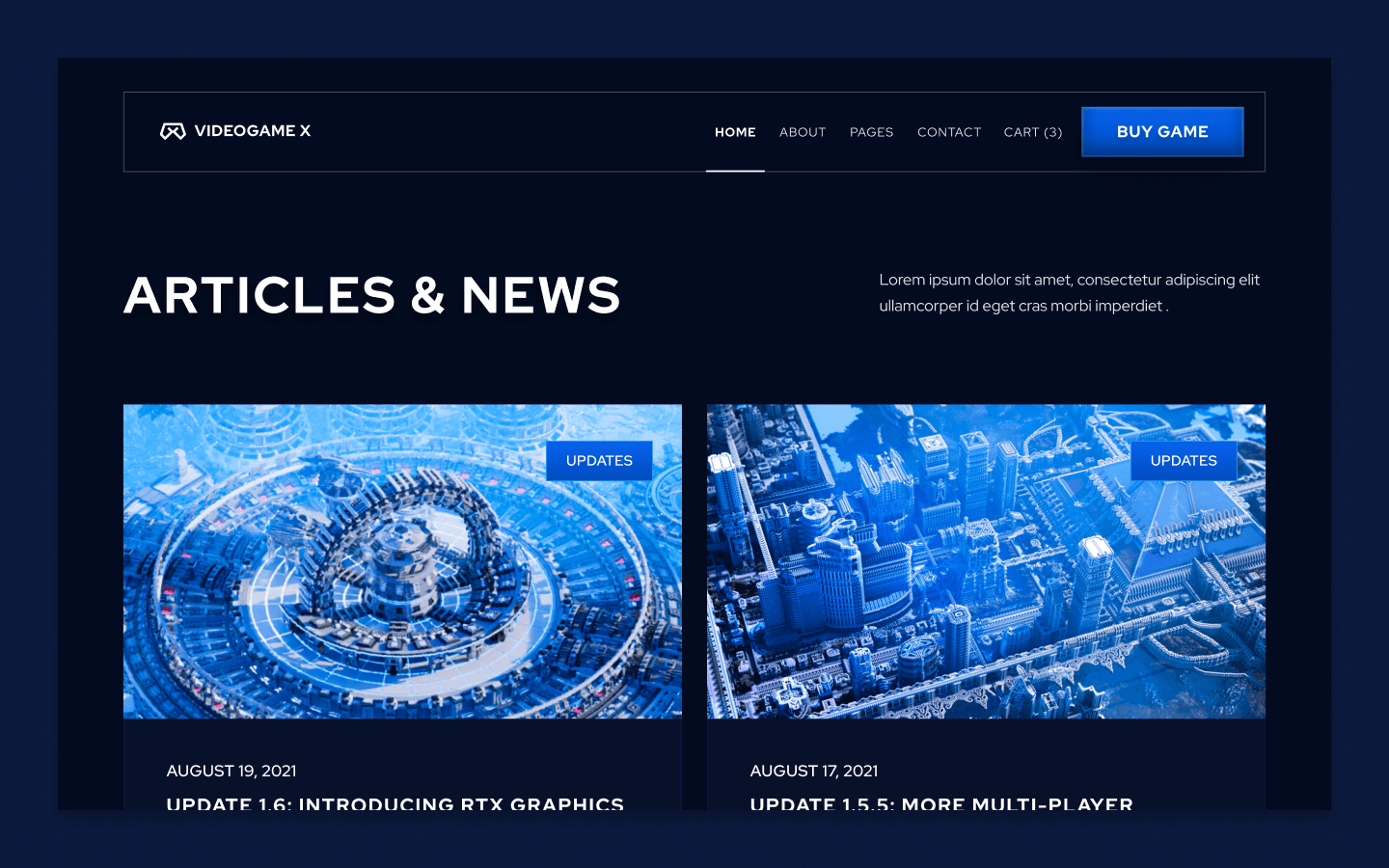 Videogame X Webflow Template