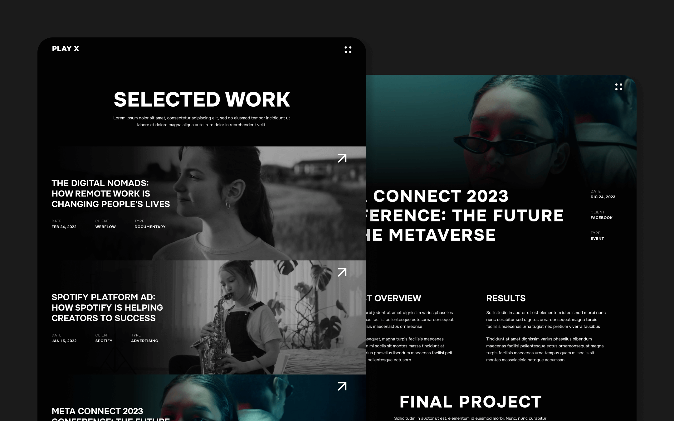 Play X Webflow Template