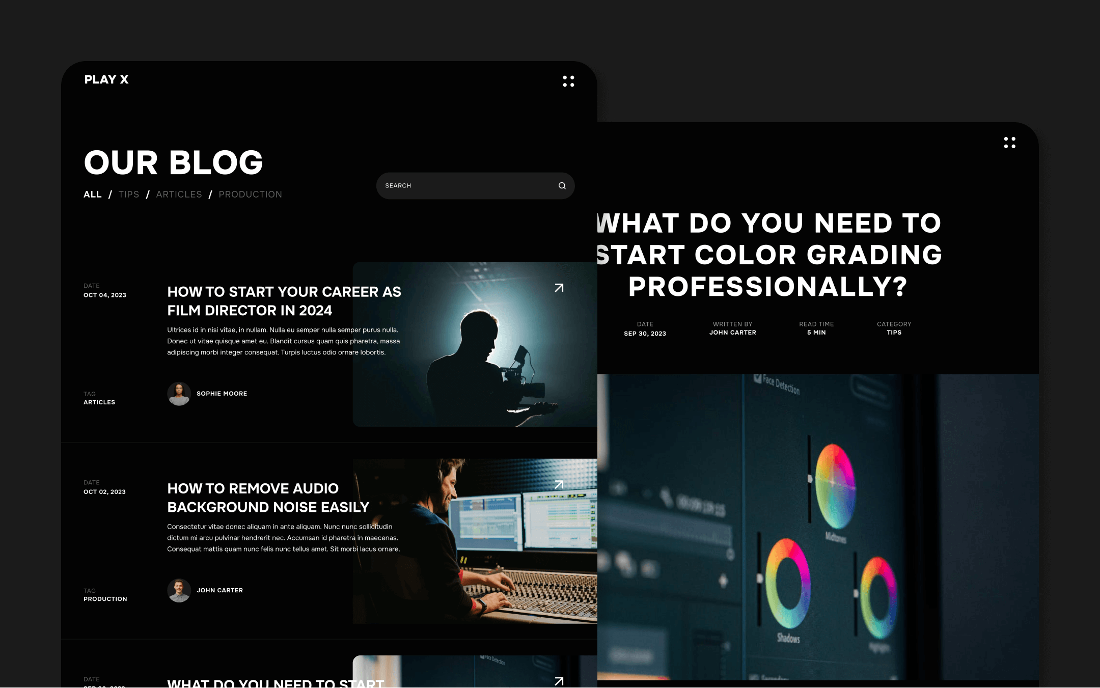 Play X Webflow Template