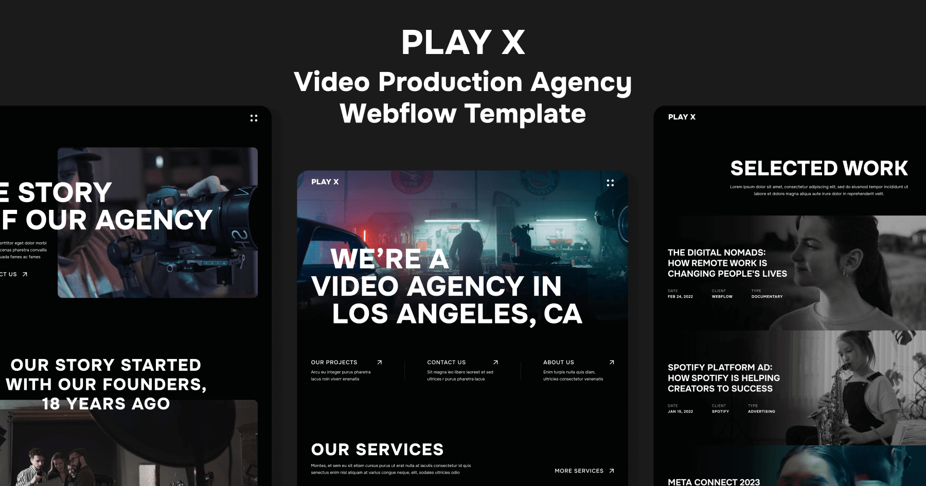 Video Production Agency Webflow Template
