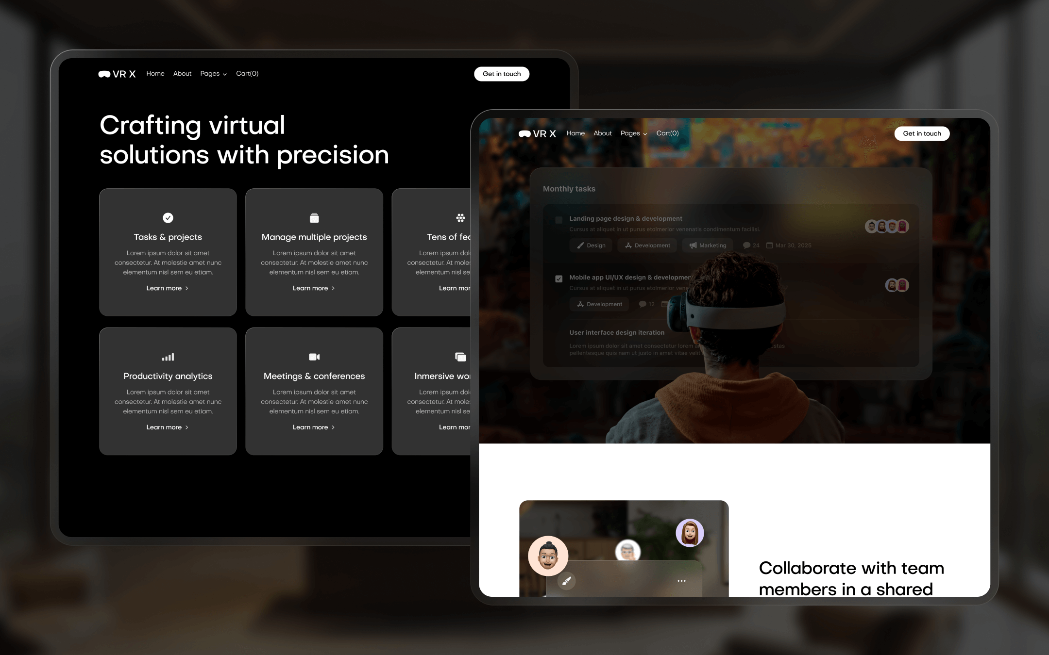 VR X Webflow Template