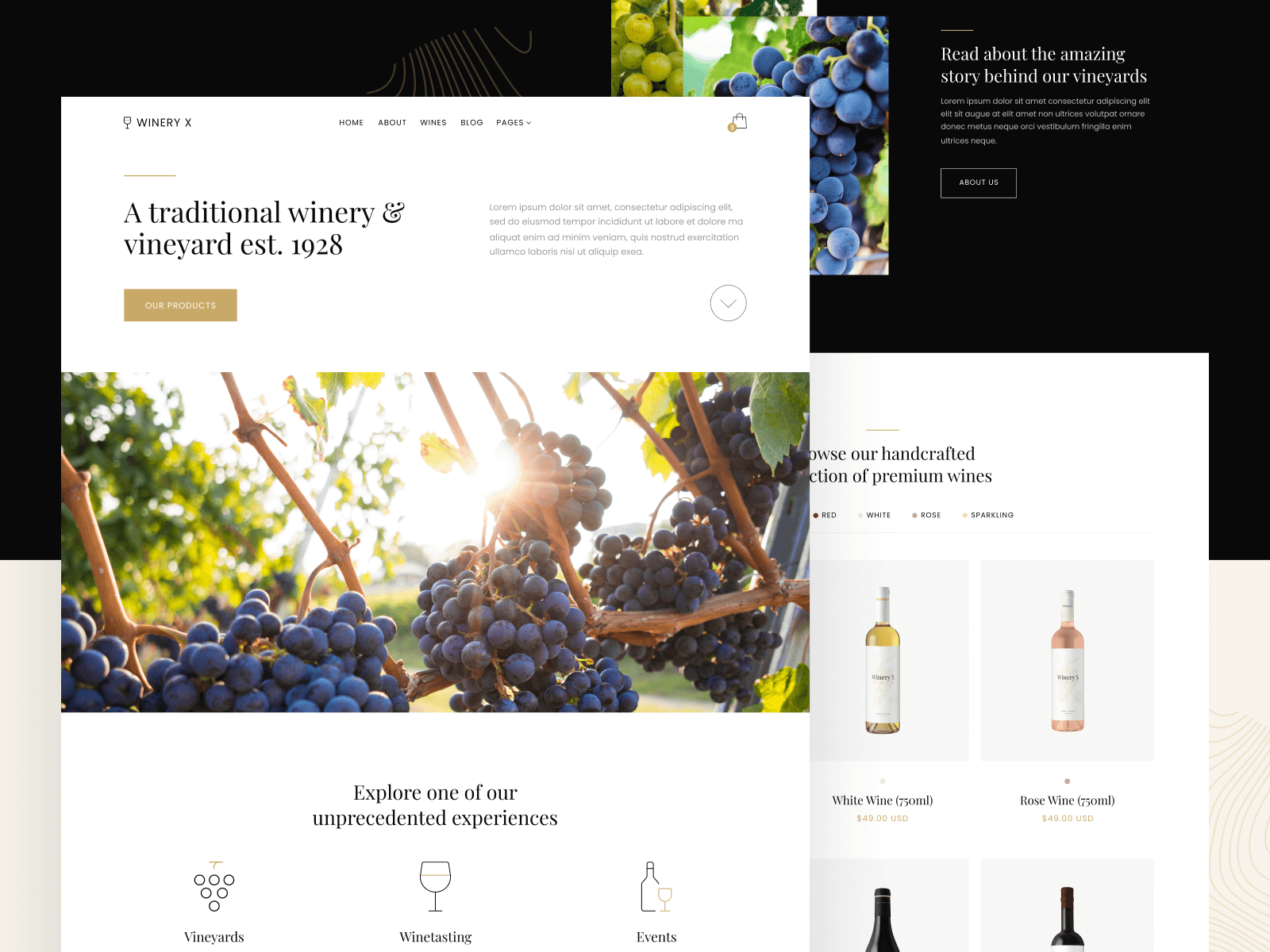 Winery Vineyard Webflow Template